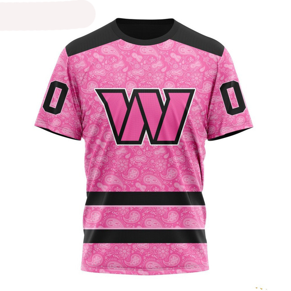 Custom NFL Washington Commanders Pink Design Fight Breast Cancer Shirt Football Related Gifts