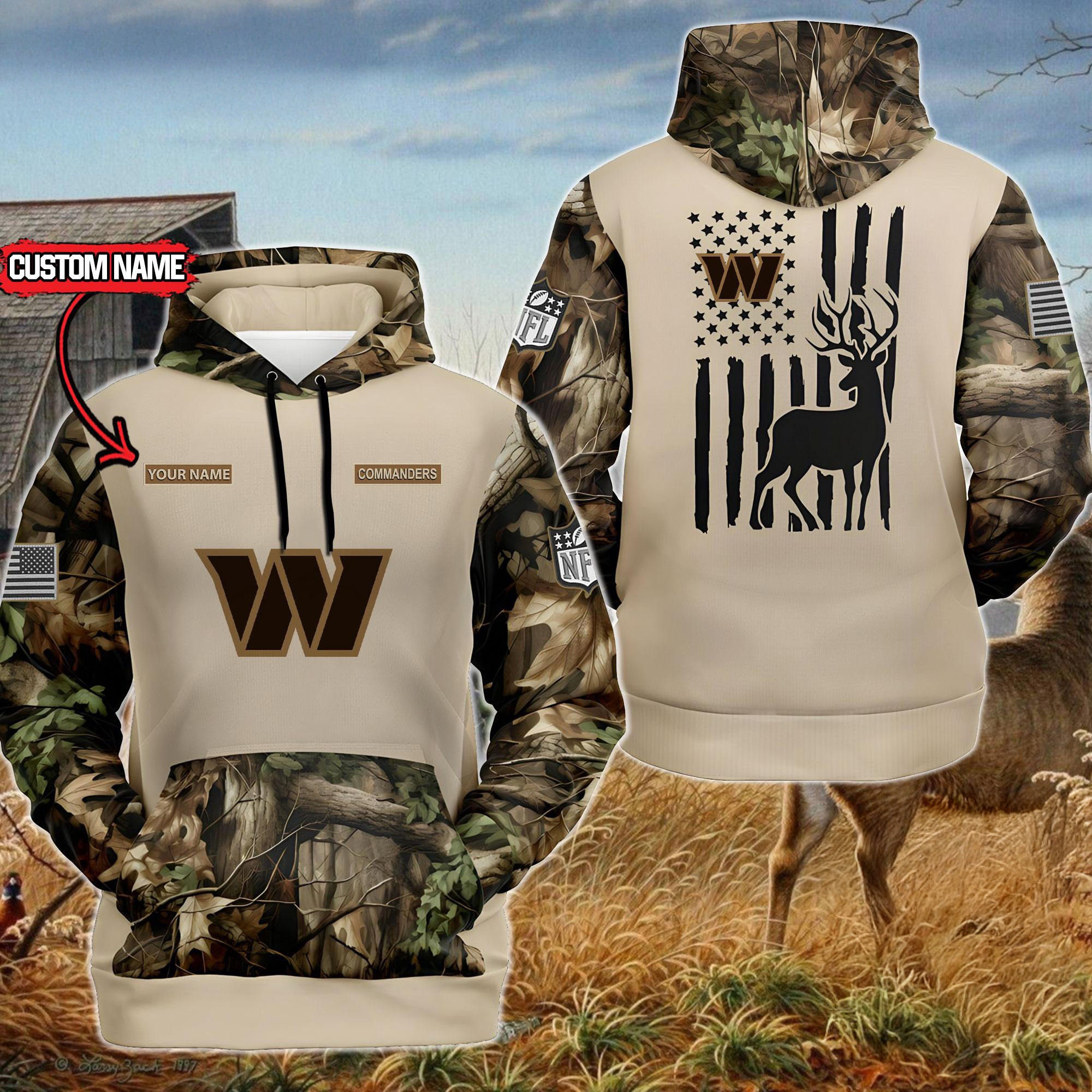 Custom NFL Washington Commanders Special Deer Hunting Hoodie Unique Gifts For Football Fans