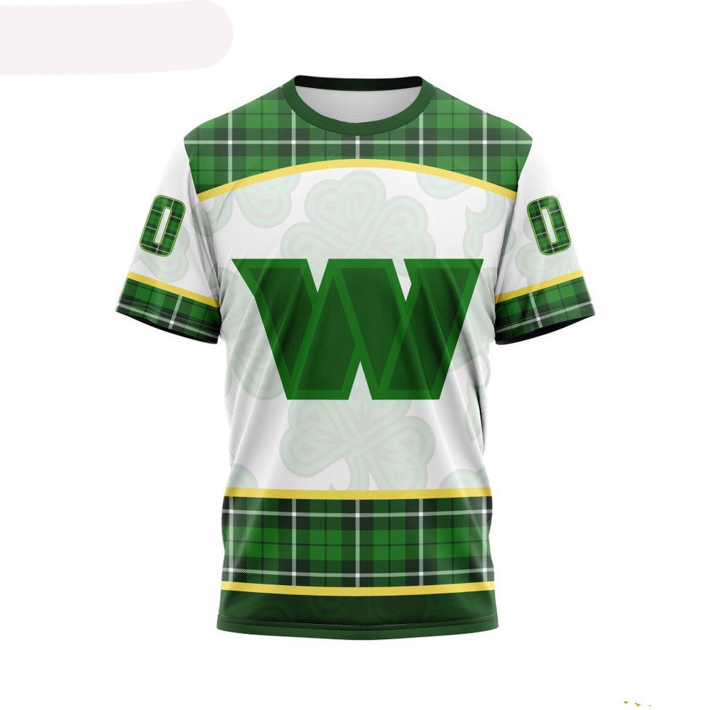 Custom NFL Washington Commanders St Patrick's Day Design T-Shirt Best Gifts For Football Fans