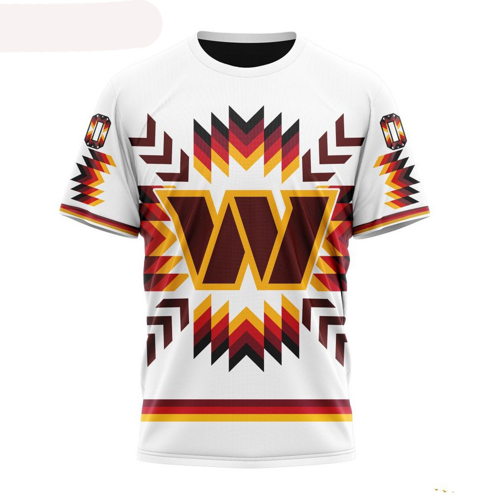 Custom NFL Washington Commanders T-Shirt With Native Pattern Gift Ideas For Football Lovers