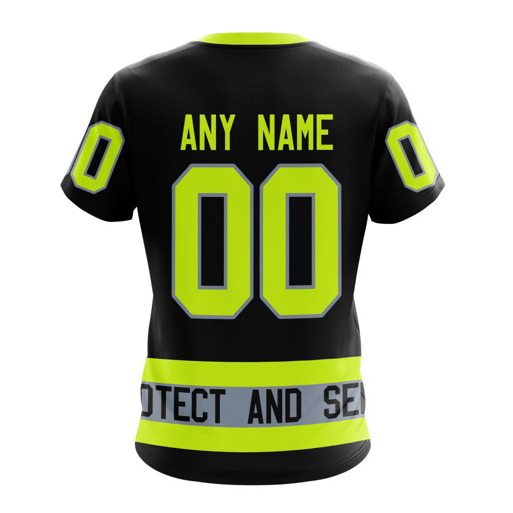 Custom NHL Anaheim Ducks Specialized FireFighter Uniforms Color Design Shirt Hockey Fan Gifts