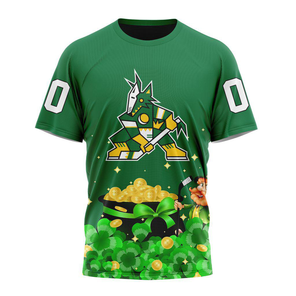 Custom NHL Arizona Coyotes Special Design St.Patrick's Day Shirt Hockey Lovers Gifts