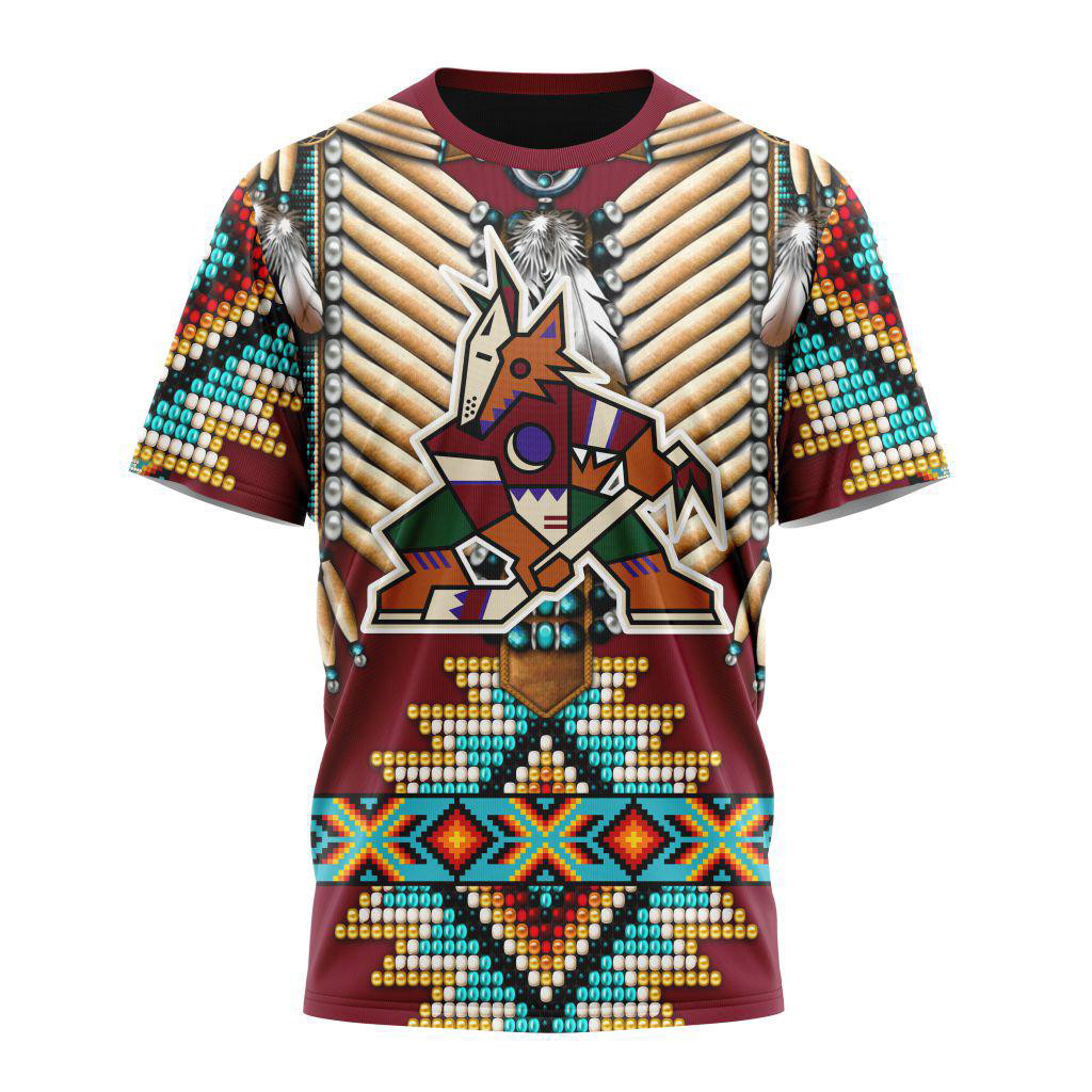 Custom NHL Arizona Coyotes Special Native American Costume Hockey Team Shirt Hockey Lovers Gift