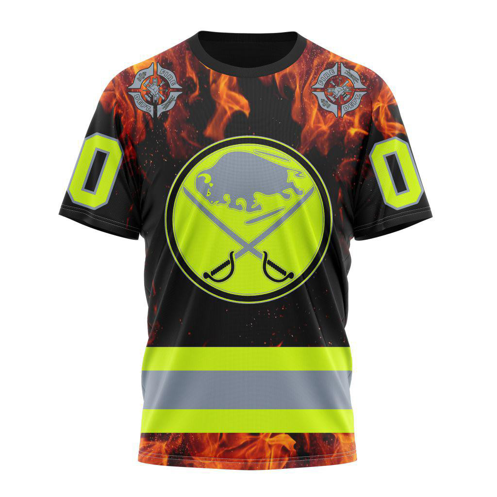 Custom NHL Buffalo Sabres Special Honoring Firefighters Design Shirt Hockey Fan Gifts
