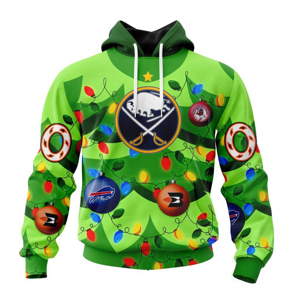 Custom NHL Buffalo Sabres Specialized Christmas Tree Color And City's Sports Teams Hoodie