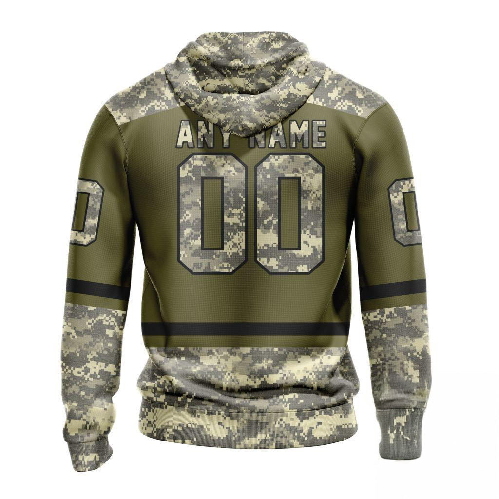 Custom NHL Calgary Flames Special Veterans Military Appreciation Hoodie Fan Gift Ideas