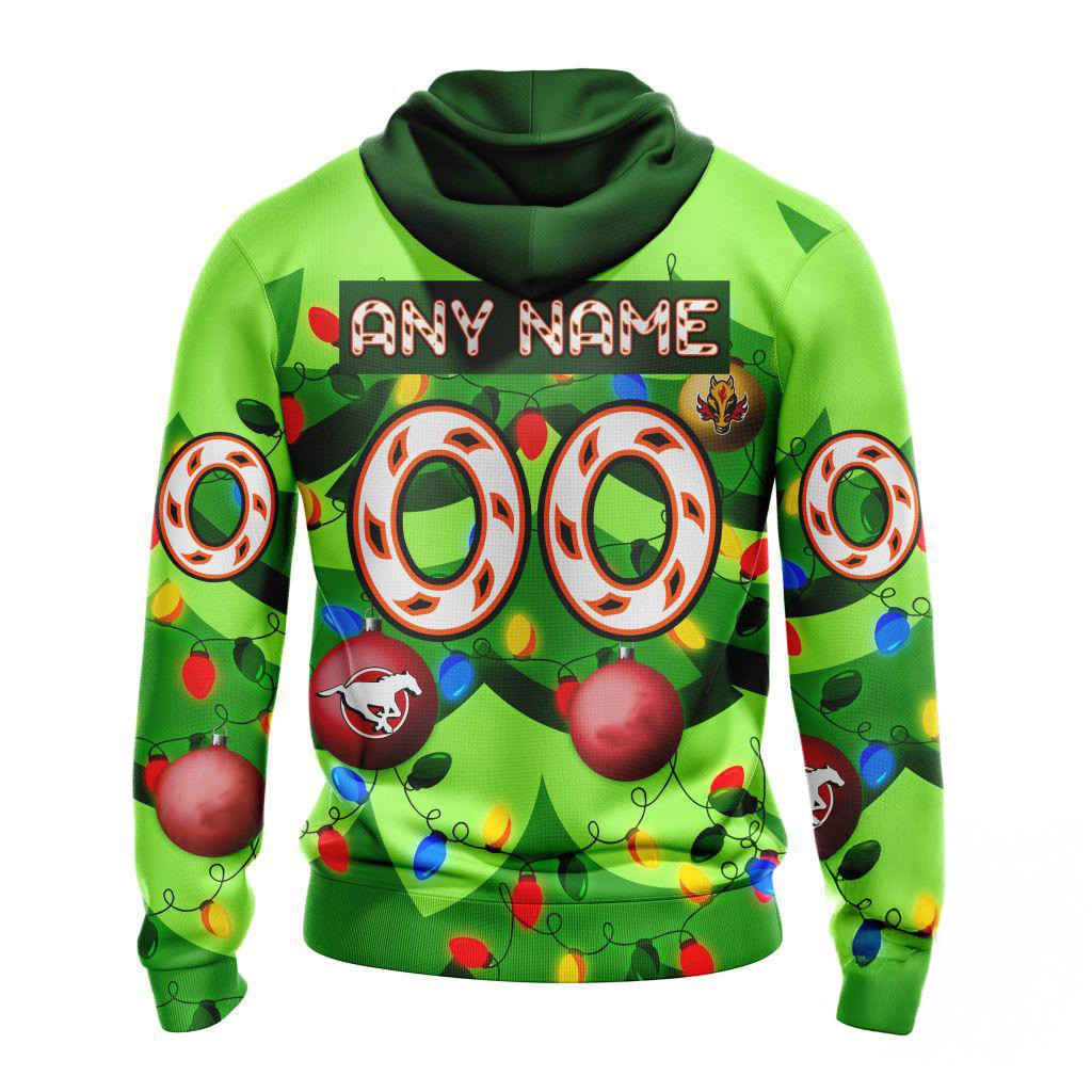 Custom NHL Calgary Flames Specialized Christmas Tree Color And City's Sports Teams Hoodie