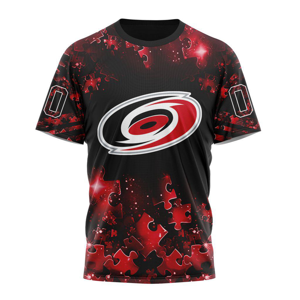 Custom NHL Carolina Hurricanes Autism Awareness Hockey New Design Shirt Hockey Fan Gifts