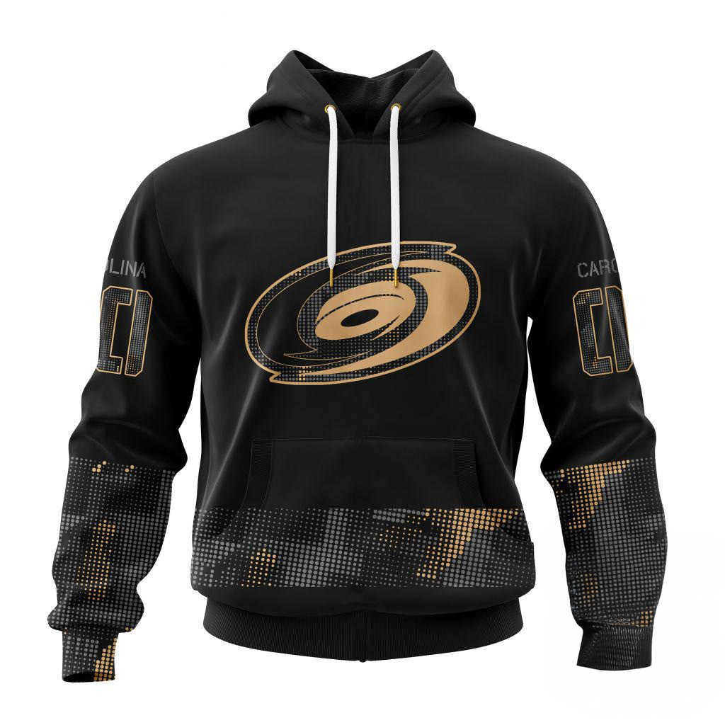 Custom NHL Carolina Hurricanes Veterans Military Appreciation Hoodie Gifts For Ice Hockey Fans