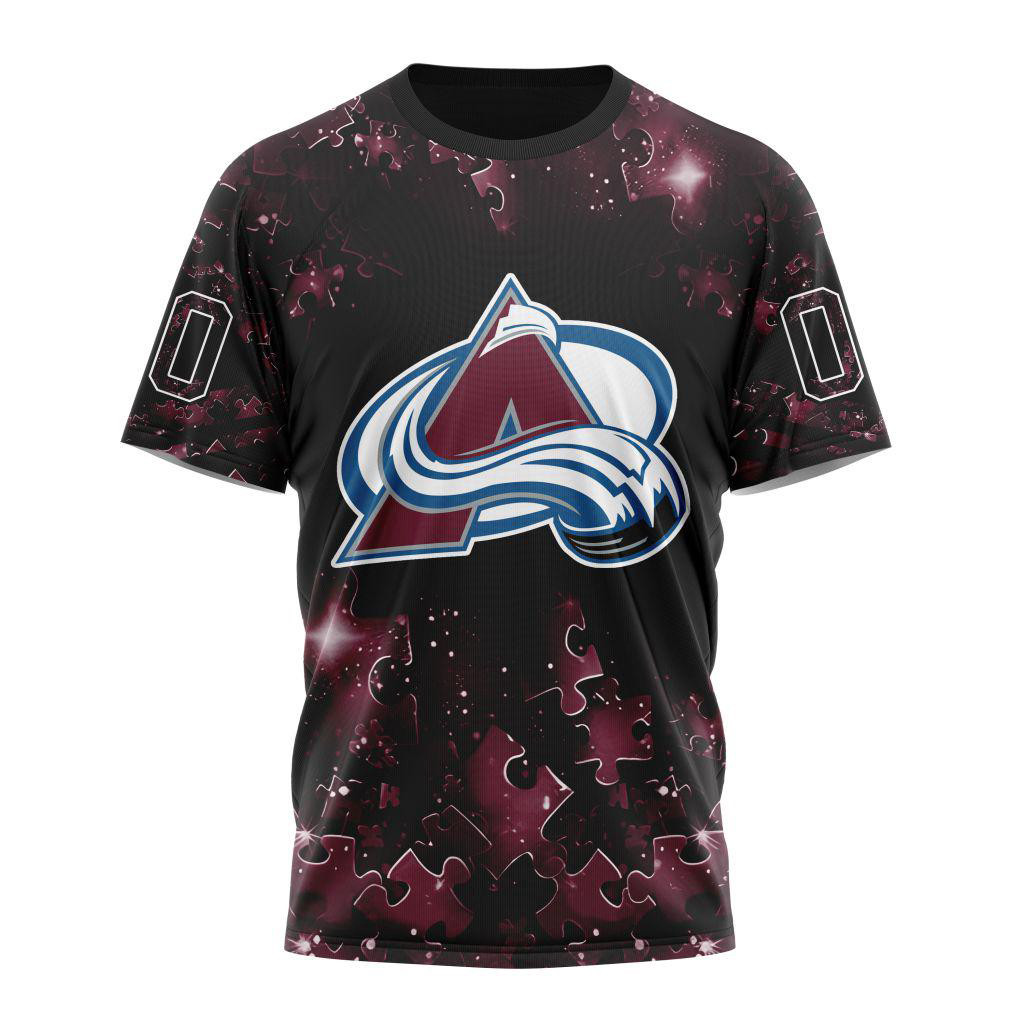 Custom NHL Colorado Avalanche Autism Awareness Hockey Shirt Best Gift For Hockey Lovers