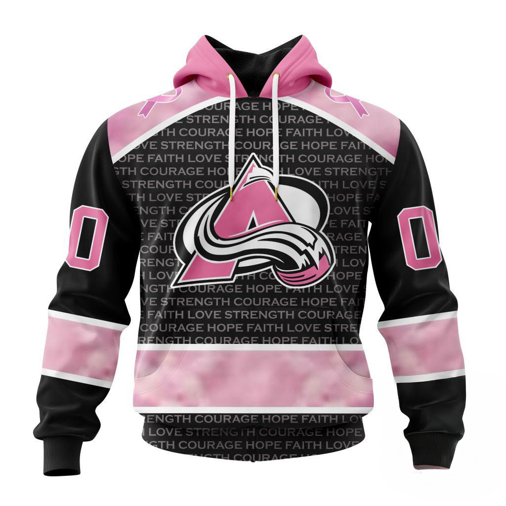 Custom NHL Colorado Avalanche Special Pink Fight Breast Cancer Hoodie Presents For Hockey Lovers