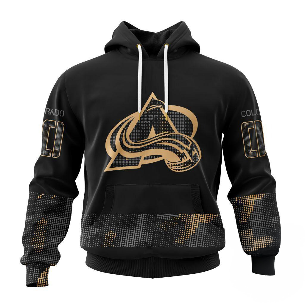 Custom NHL Colorado Avalanche Veterans Military Appreciation Hoodie Gift Ideas For Hockey Fans