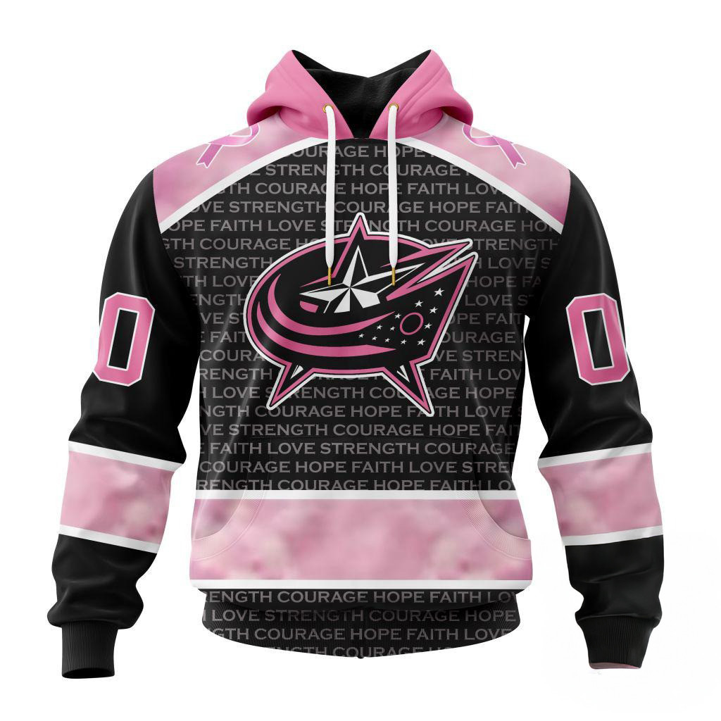 Custom NHL Columbus Blue Jackets Special Pink Fight Breast Cancer Hoodie Gift For Hockey Fans