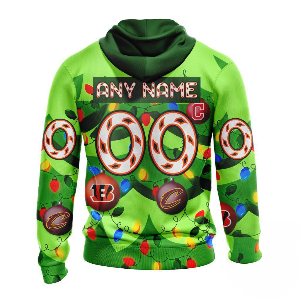 Custom NHL Columbus Blue Jackets Specialized Christmas Tree Color And City's Sports Teams Hoodie