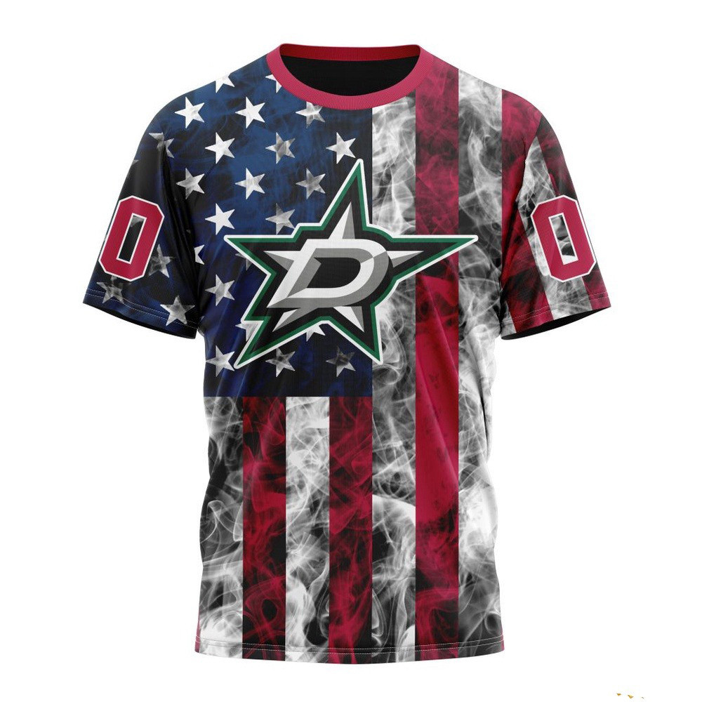 Custom NHL Dallas Stars Happy Independence Day The 4th Of July Shirt Great Gifts For Hockey Fans