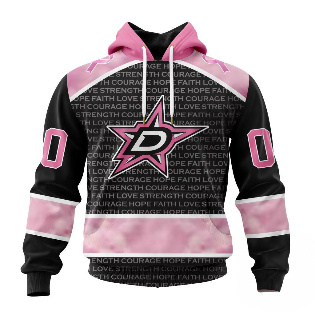 Custom NHL Dallas Stars Special Pink Fight Breast Cancer Hoodie Cool Gifts For Hockey Fans
