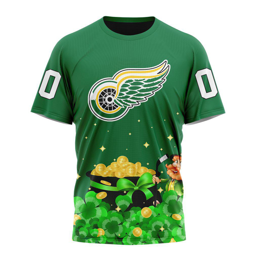 Custom NHL Detroit Red Wings Special Design St.Patrick's Day Shirt Presents For Hockey Fans