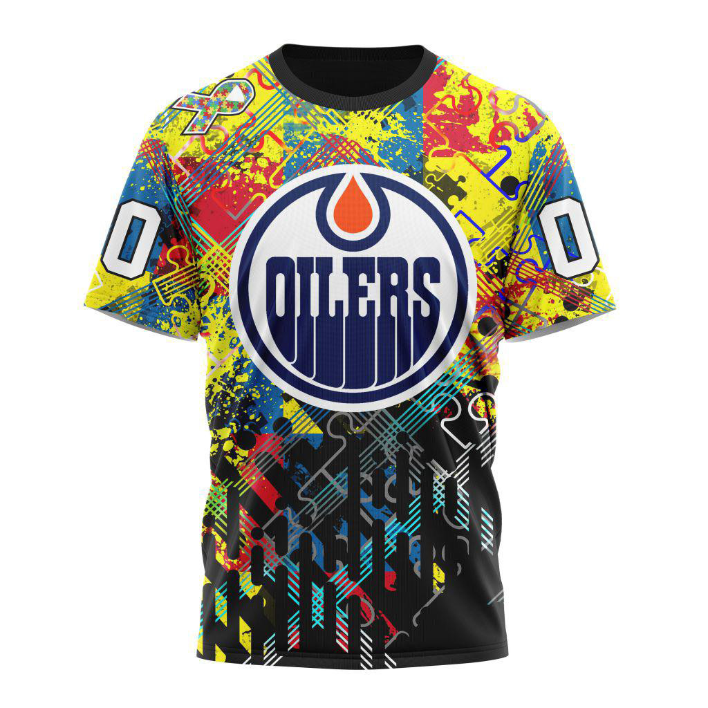 Custom NHL Edmonton Oilers Autism Awareness Hockey Shirt Gifts For Ice Hockey Fans