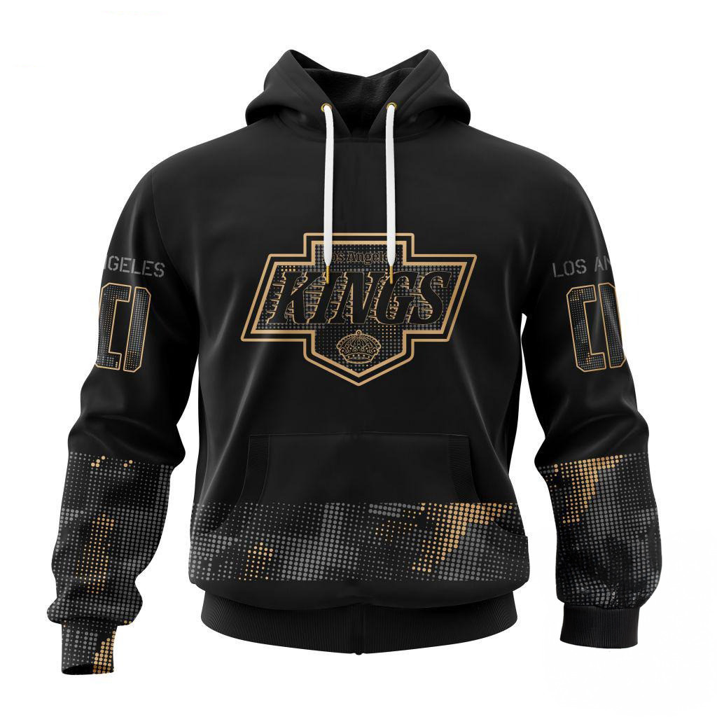 Custom NHL Los Angeles Kings Veterans Military Appreciation Hoodie Gifts For Ice Hockey Fans
