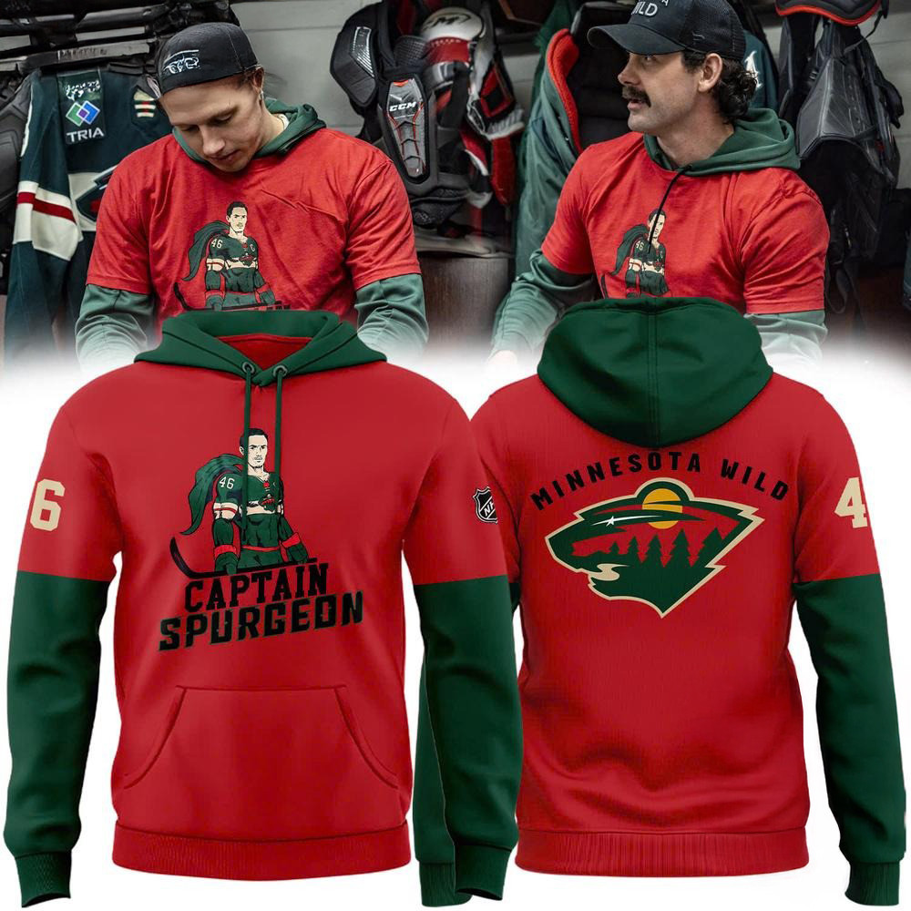 Custom NHL Minnesota Wild Special Captain Spurgeon New Hoodie Unique Gifts For Hockey Fans
