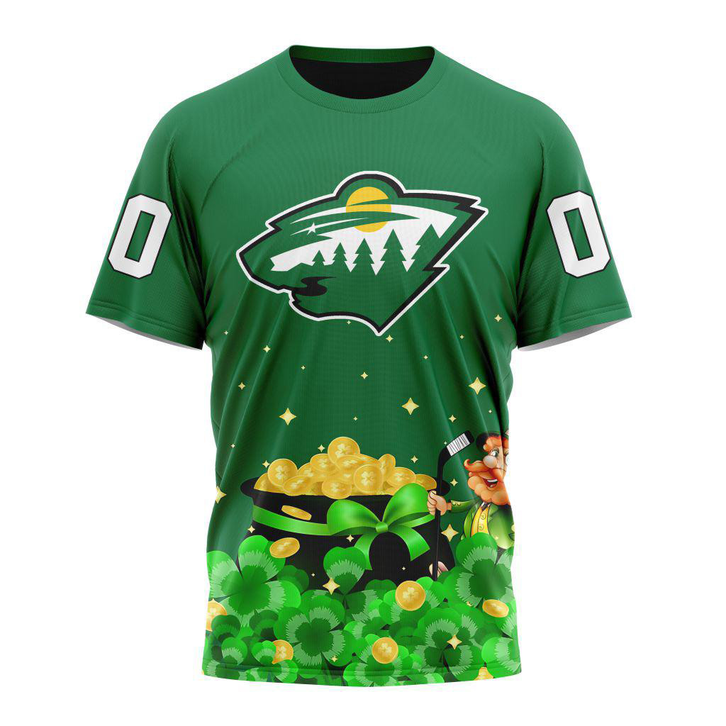 Custom NHL Minnesota Wild Special Design St.Patrick's Day Shirt Good Gifts For Hockey Fans