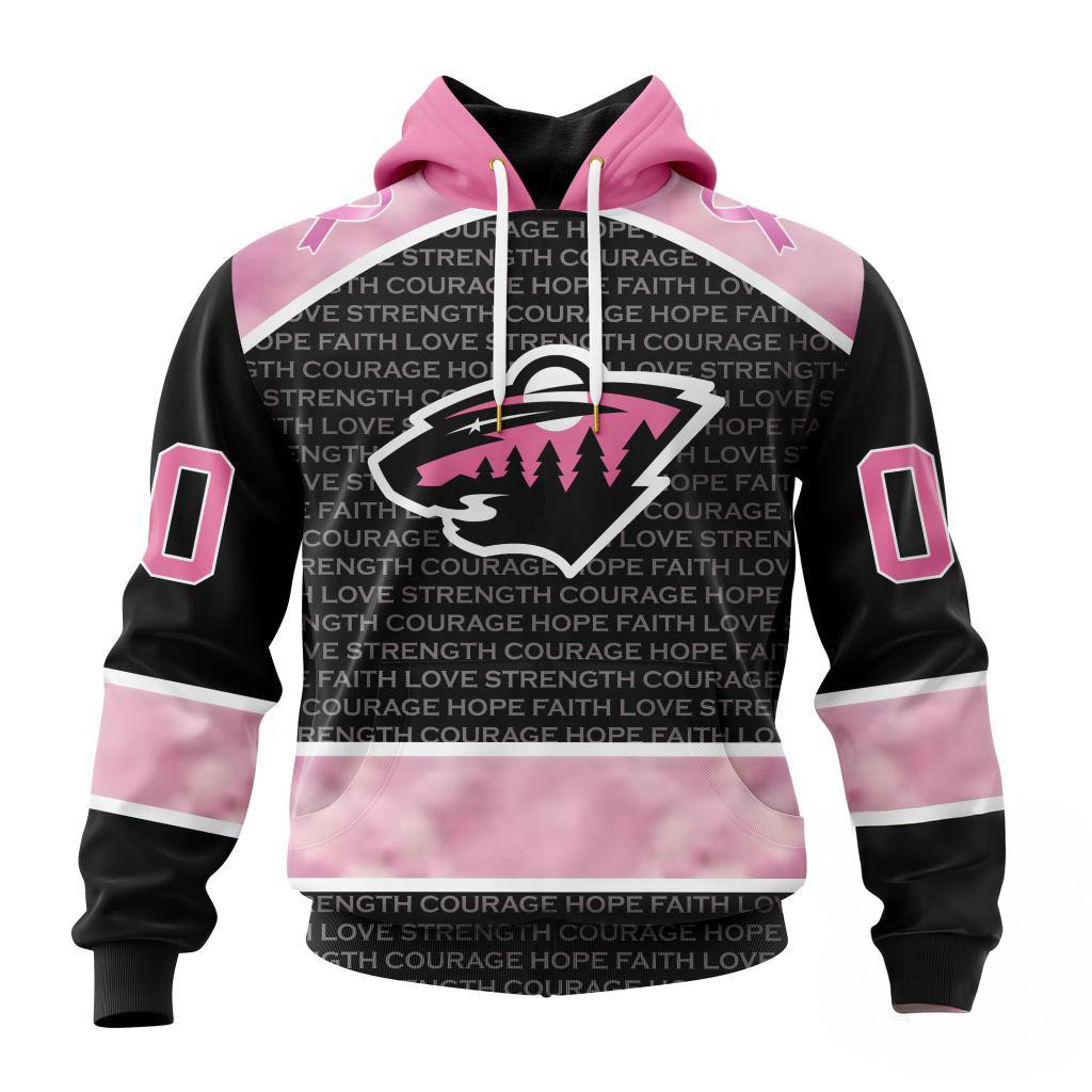 Custom NHL Minnesota Wild Special Pink Fight Breast Cancer Hoodie Gift Ideas For Hockey Fans