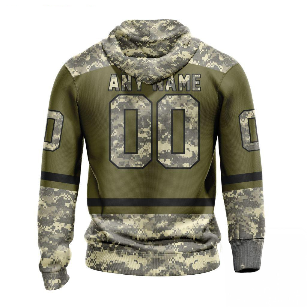 Custom NHL Minnesota Wild Special Veterans Military Appreciation Hoodie Gifts For Hockey Fan