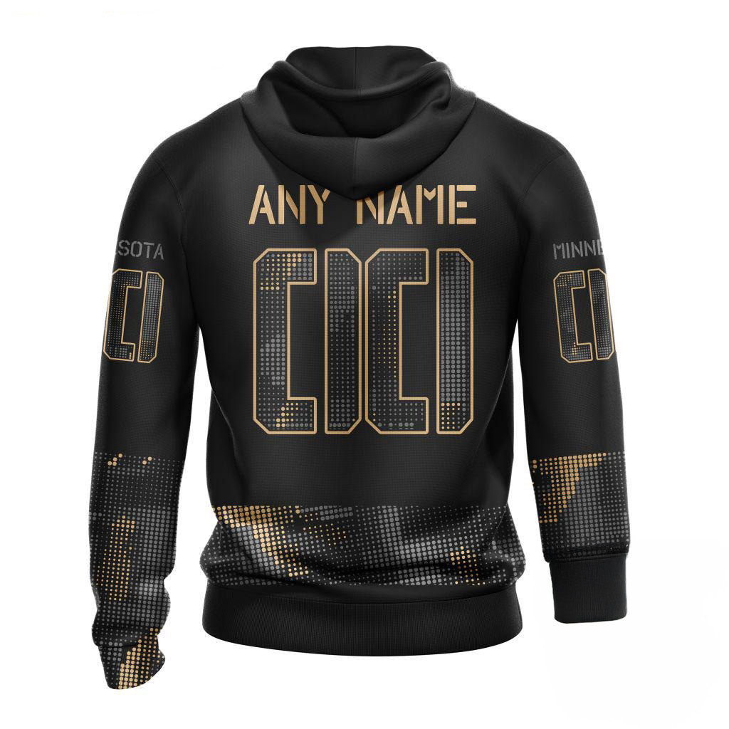 Custom NHL Minnesota Wild Veterans Military Appreciation Hoodie Best Gifts For Hockey Lovers