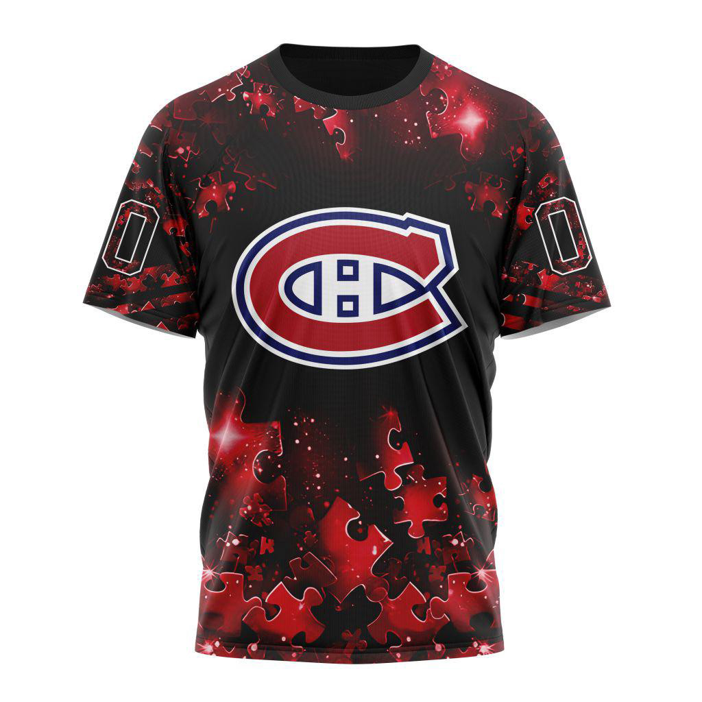 Custom NHL Montreal Canadiens Autism Awareness Hockey Shirt Best Gifts For Hockey Fans