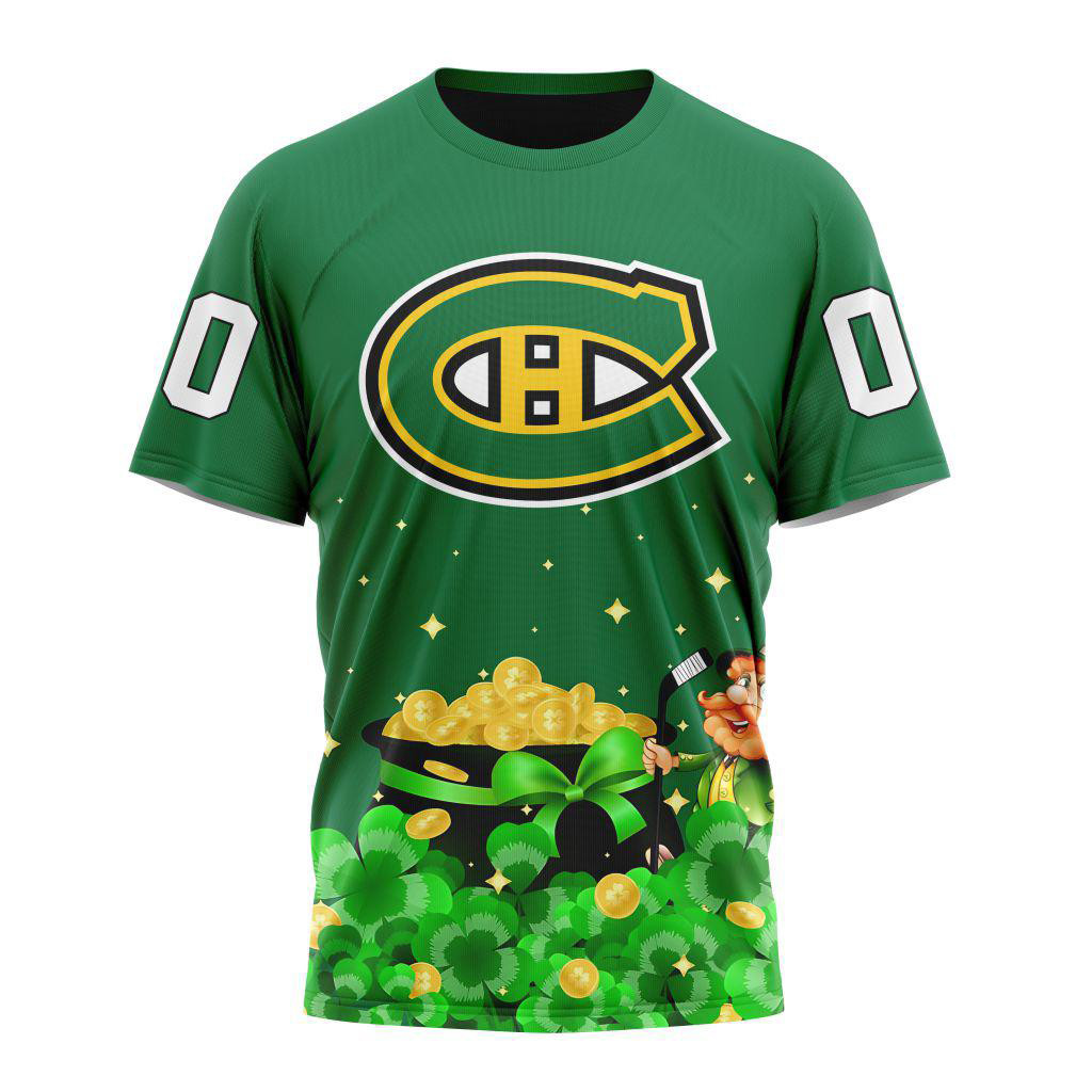 Custom NHL Montreal Canadiens Special Design St.Patrick's Day Shirt Gift Ideas For Hockey Lovers