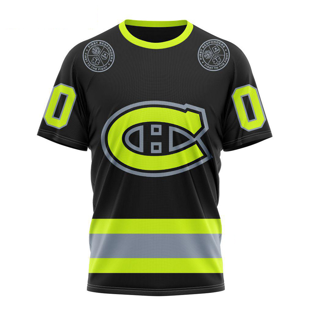 Custom NHL Montreal Canadiens Specialized FireFighter Uniforms Shirt Hockey Lovers Gift