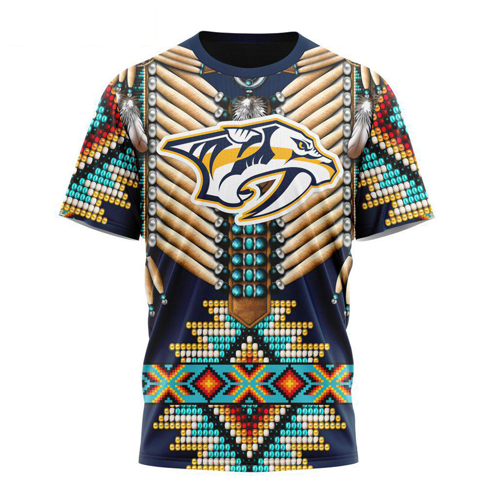 Custom NHL Nashville Predators Special Native American Costume Hockey Team Shirt Gift For Fan