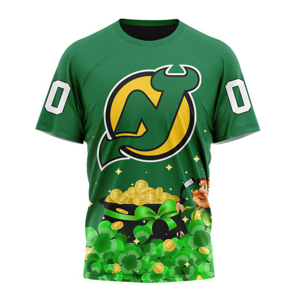 Custom NHL New Jersey Devils Special Design St.Patrick's Day Shirt Best Gifts For Hockey Fans