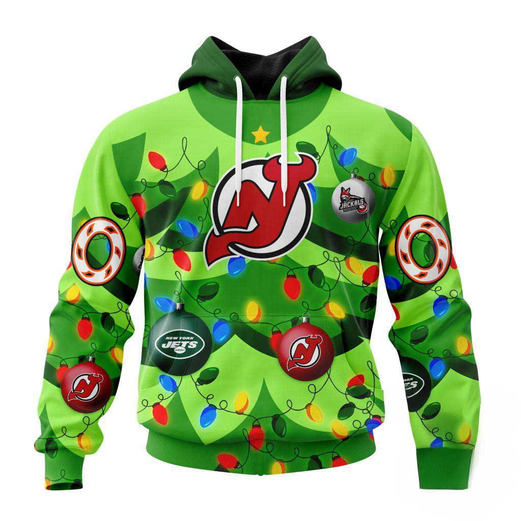 Custom NHL New Jersey Devils Specialized Christmas Tree Color And City's Sports Teams Hoodie