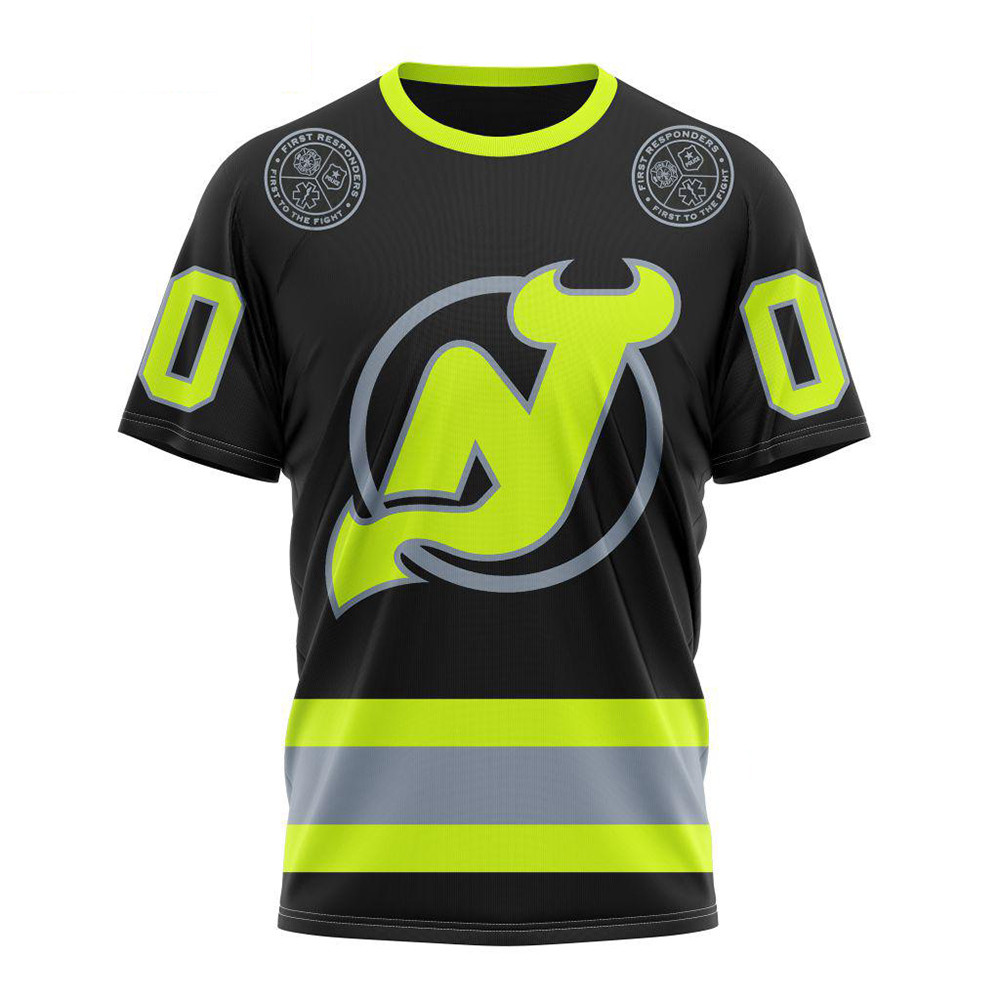 Custom NHL New Jersey Devils Specialized FireFighter Uniforms Shirt Hockey Lovers Gift