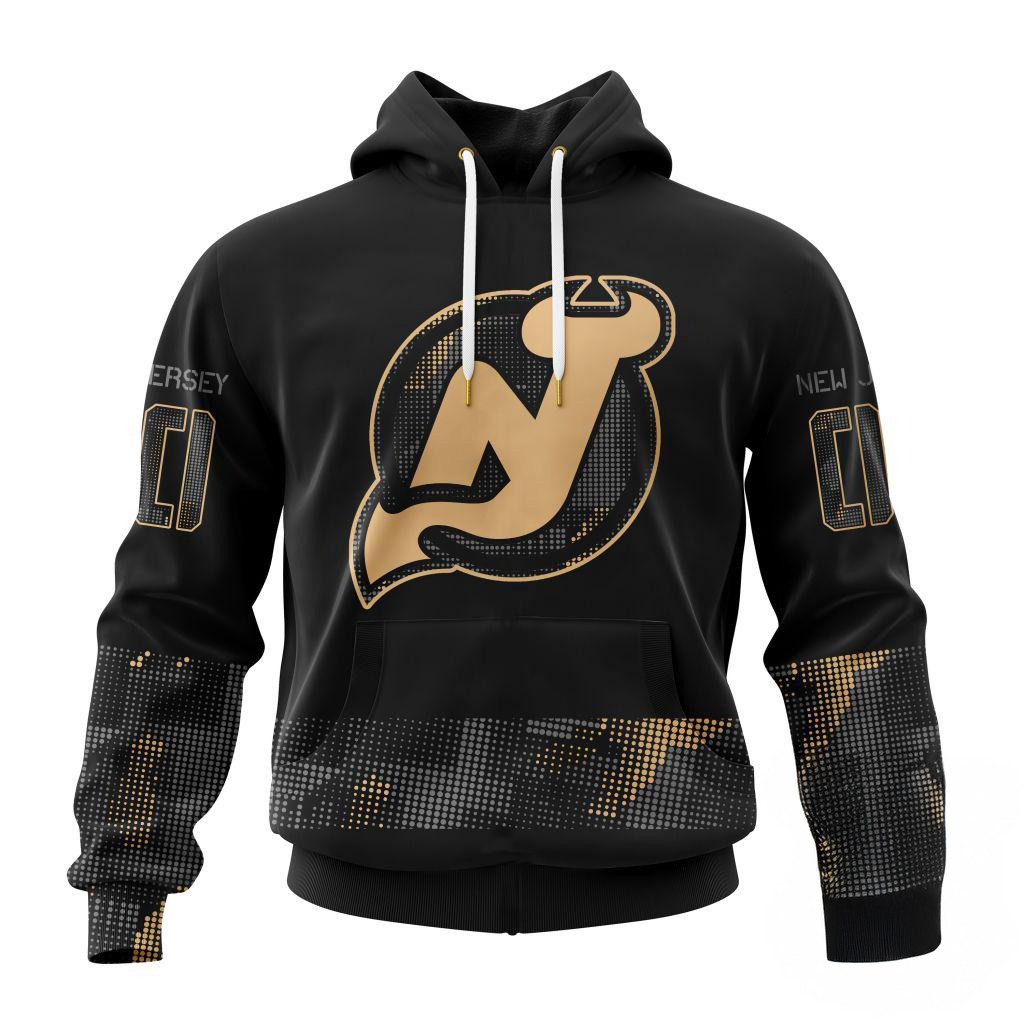 Custom NHL New Jersey Devils Veterans Military Appreciation Hoodie Cool Gifts For Hockey Lovers
