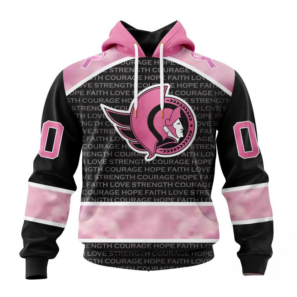 Custom NHL Ottawa Senators Special Pink Fight Breast Cancer Hoodie Gift Ideas For Hockey Fans