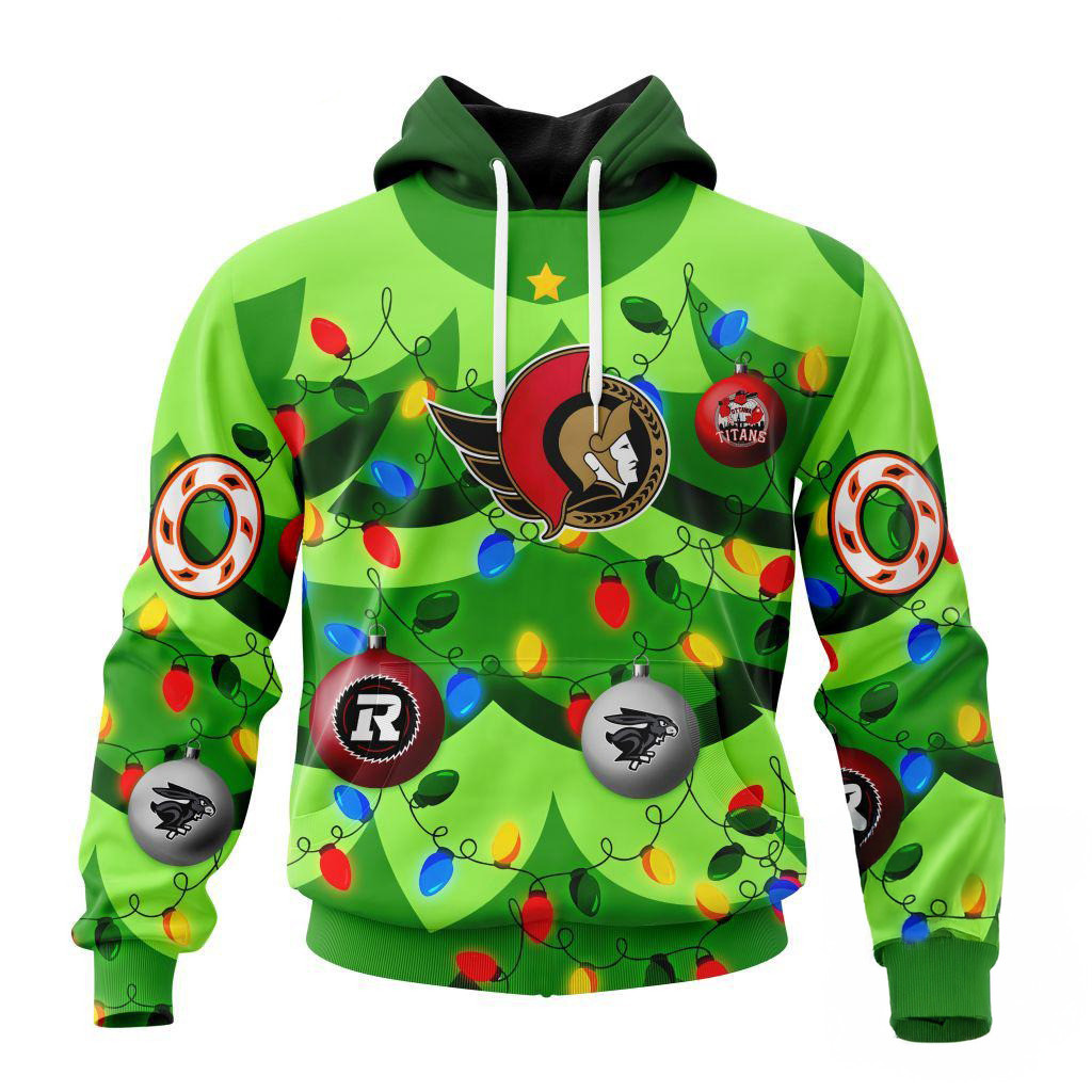 Custom NHL Ottawa Senators Specialized Christmas Tree Color And City's Sports Teams Hoodie