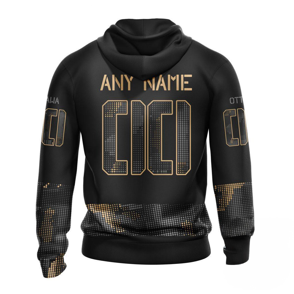 Custom NHL Ottawa Senators Veterans Military Appreciation Hoodie Gifts For Hockey Enthusiasts