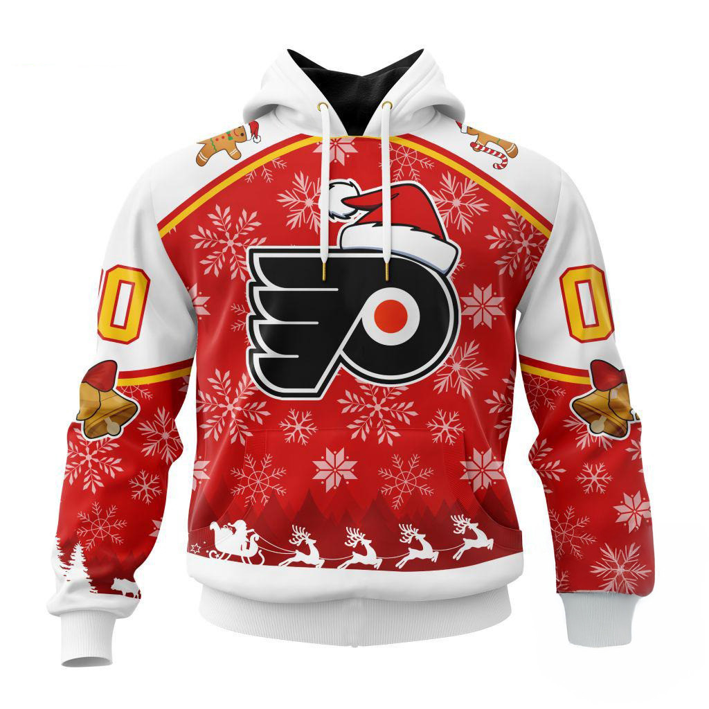 Custom NHL Philadelphia Flyers Special Santa Hats Logo Team Merry Christmas Hoodie Fans Gift
