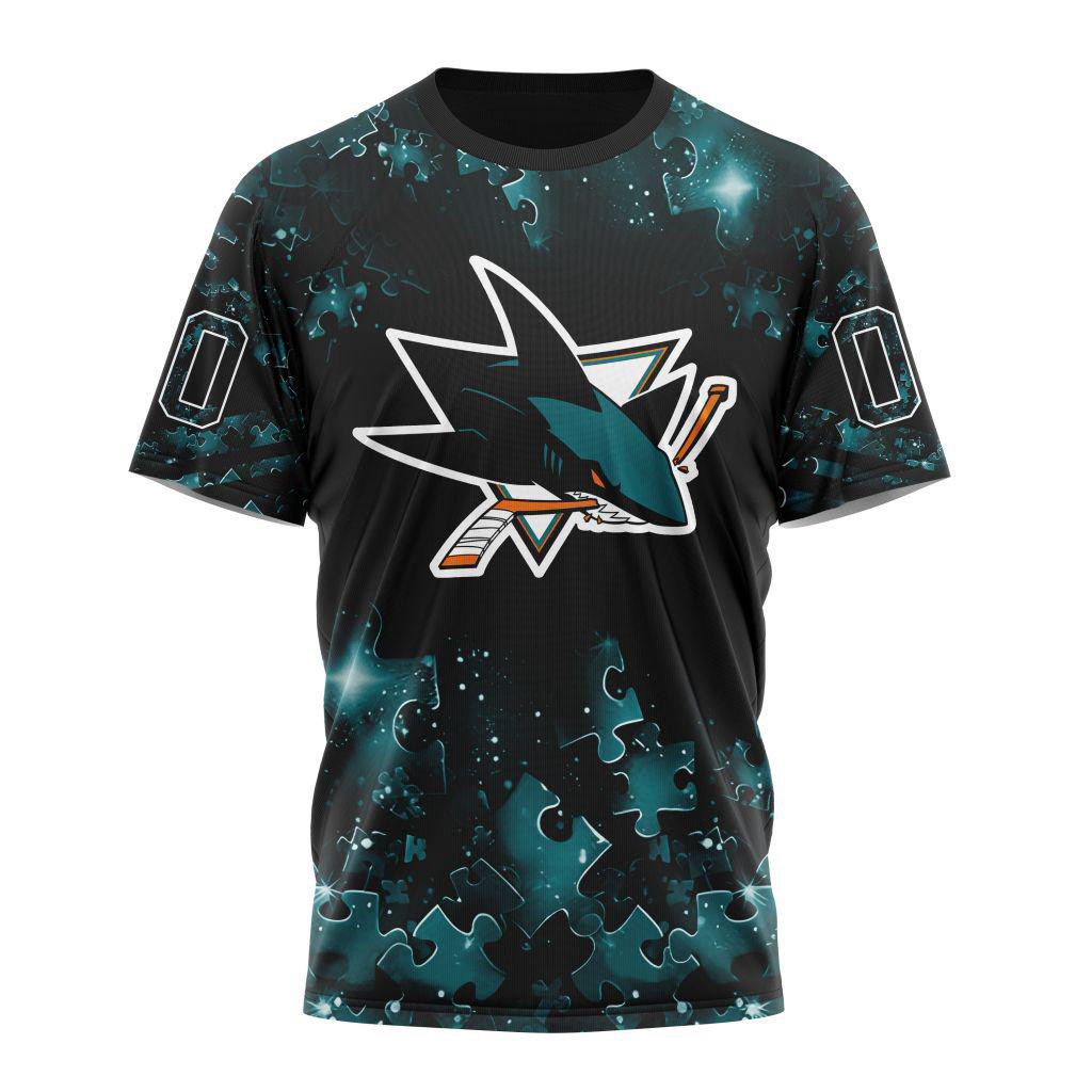 Custom NHL San Jose Sharks Autism Awareness Hockey Shirt Presents For Hockey Fans