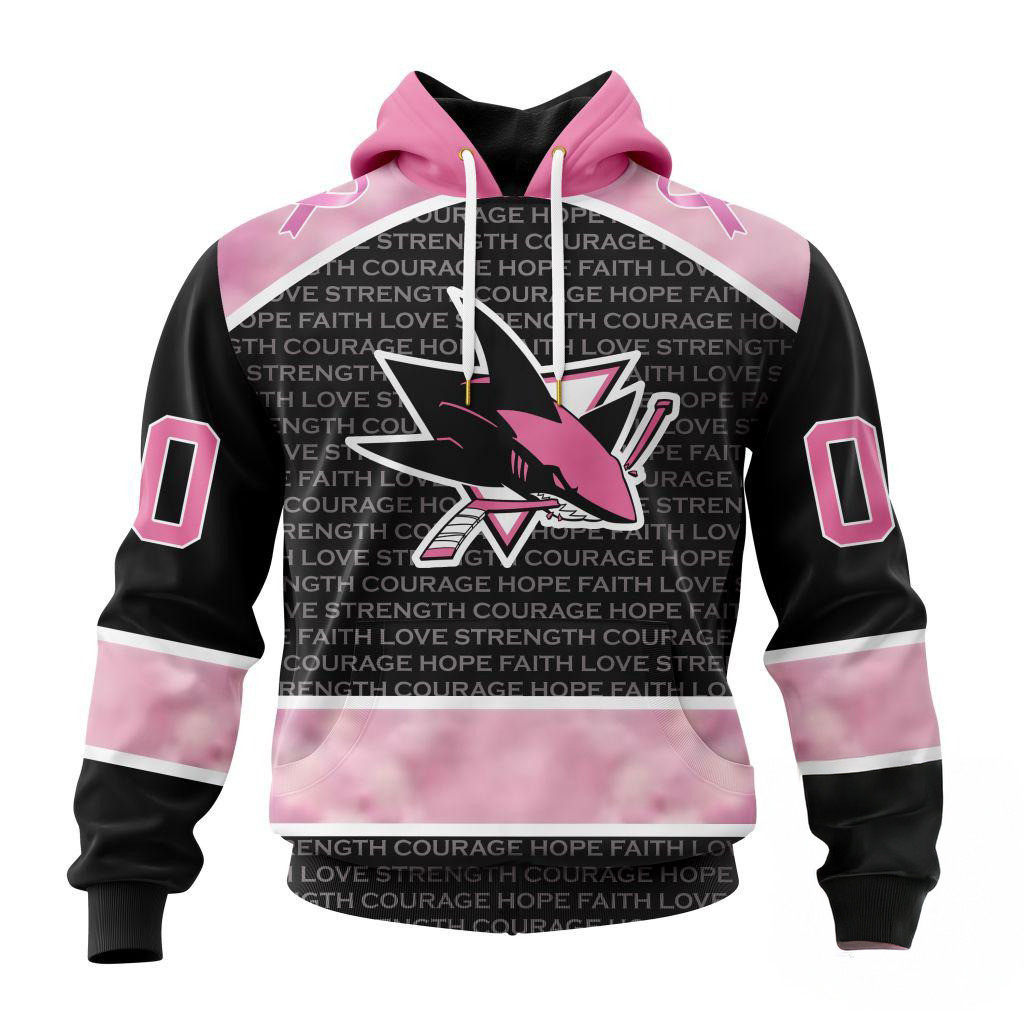 Custom NHL San Jose Sharks Special Pink Fight Breast Cancer Hoodie Presents For Hockey Fans