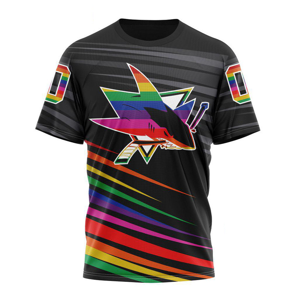 Custom NHL San Jose Sharks Special Pride Design Hockey Is For Everyone Shirt Hockey Lover Gifts