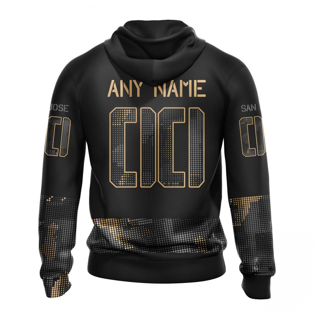 Custom NHL San Jose Sharks Veterans Military Appreciation Hoodie Gifts For Ice Hockey Fans