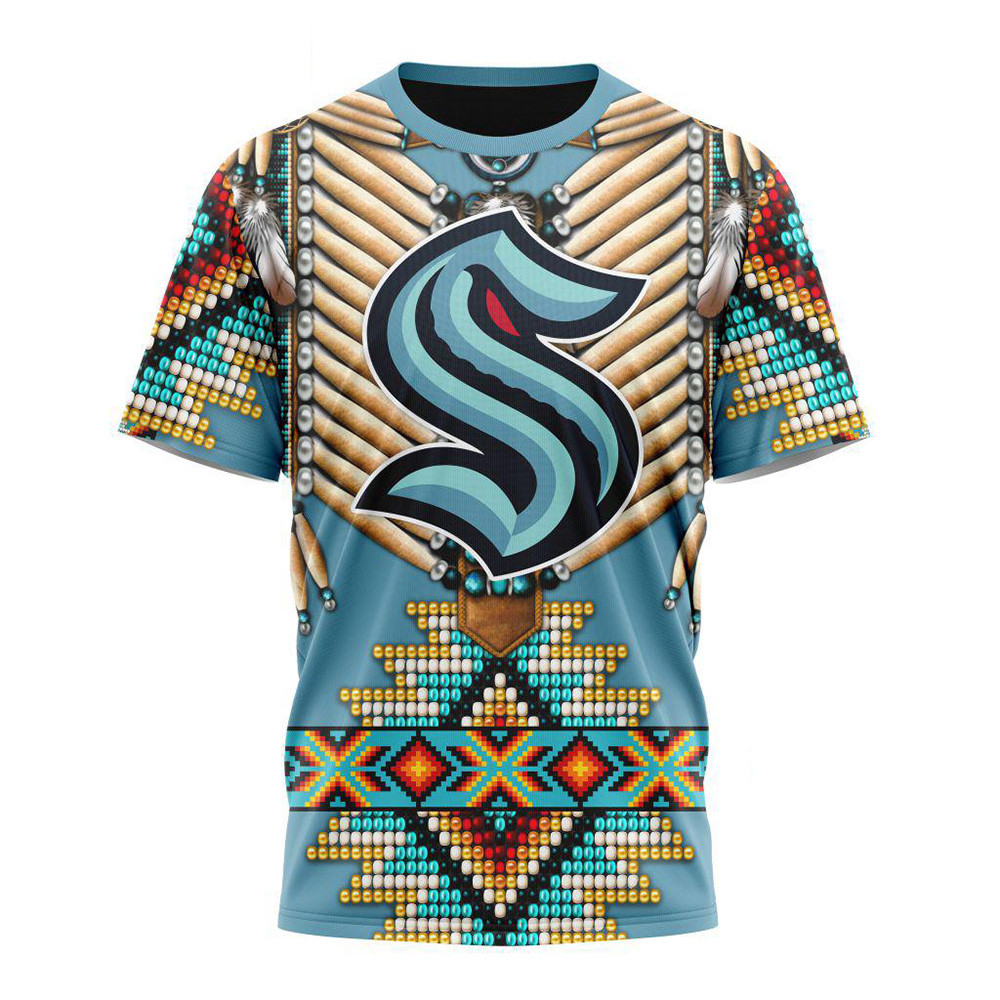 Custom NHL Seattle Kraken Special Native American Costume Hockey Team Shirt Gifts For Fan