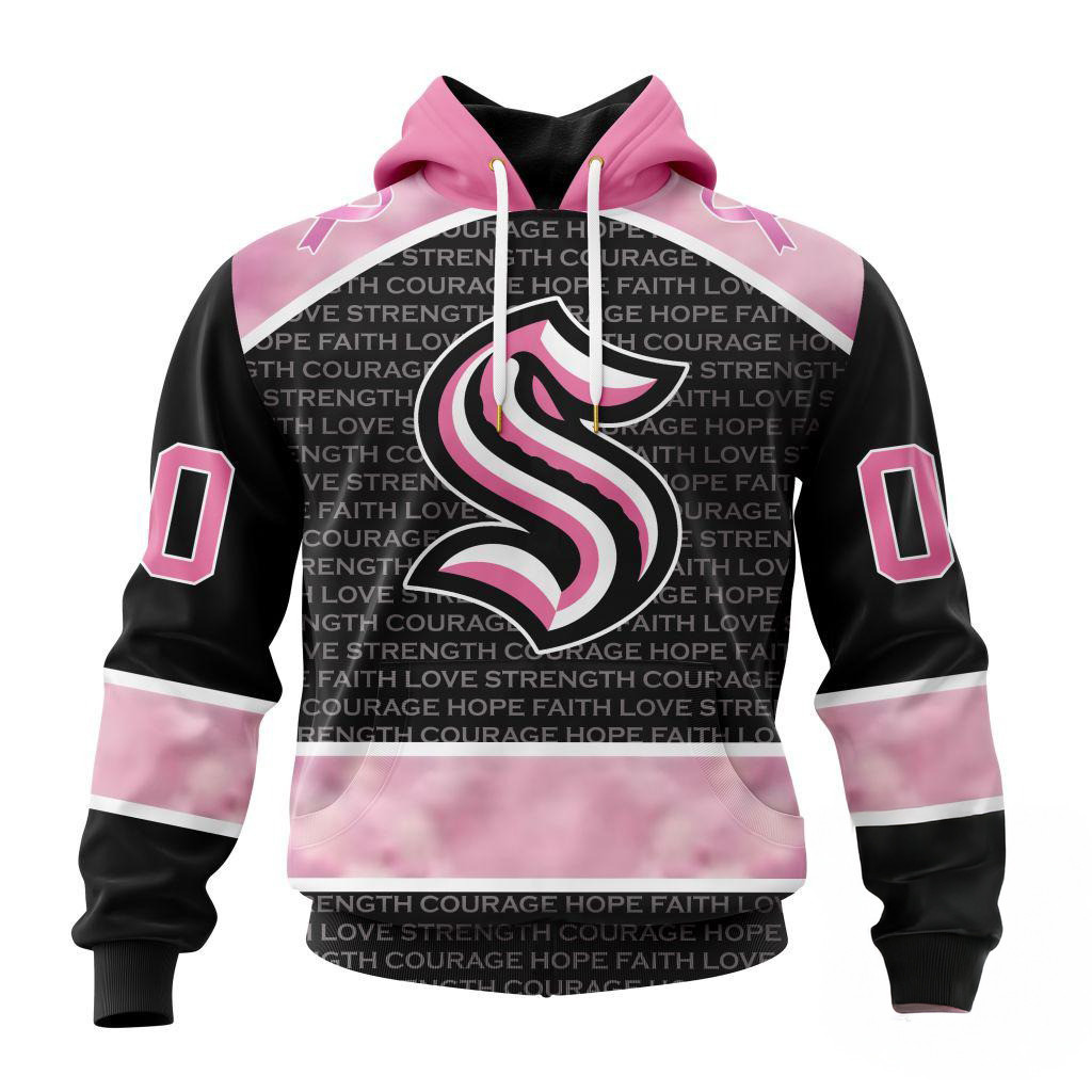 Custom NHL Seattle Kraken Special Pink Fight Breast Cancer Hoodie Great Gifts For Hockey Fans