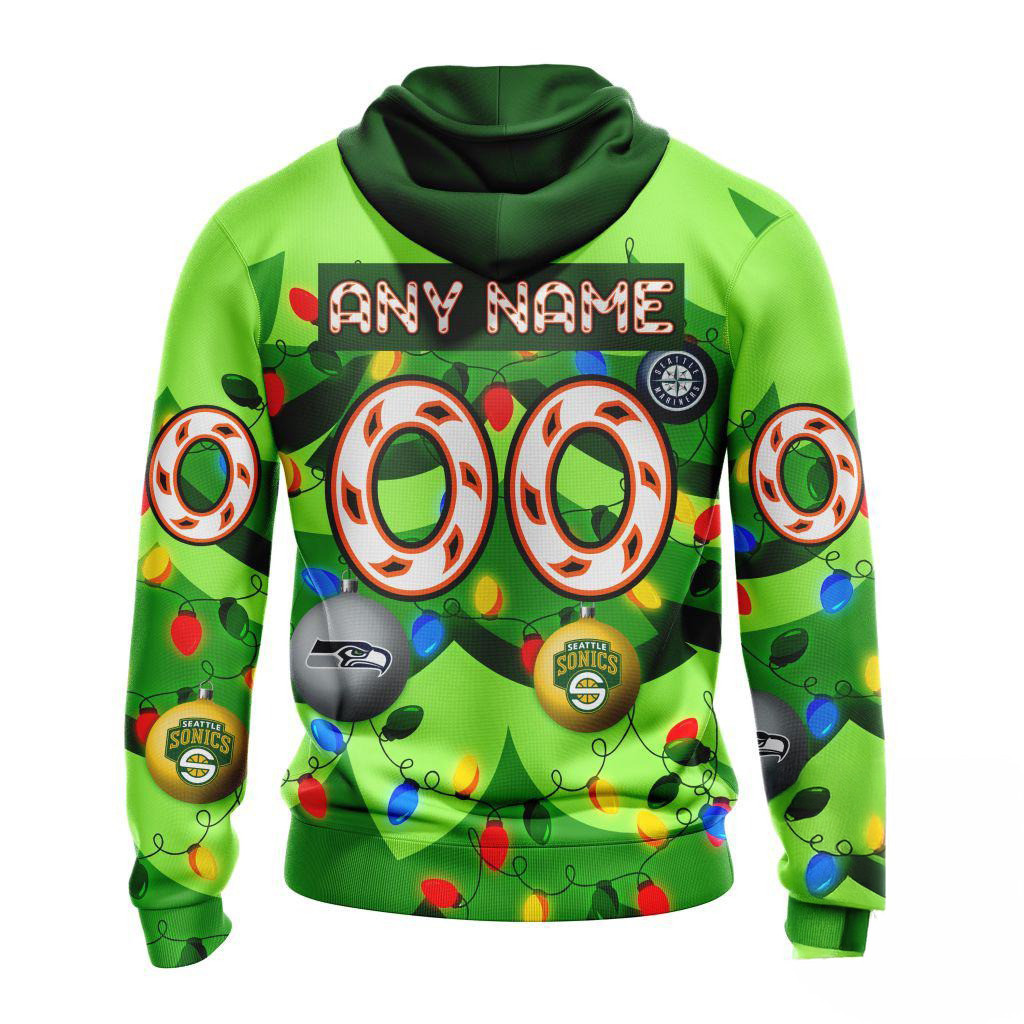 Custom NHL Seattle Kraken Specialized Christmas Tree Color And City's Sports Teams Hoodie