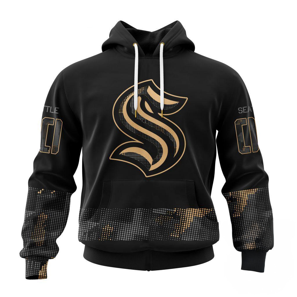 Custom NHL Seattle Kraken Veterans Military Appreciation Hoodie Gift Ideas For Hockey Lovers