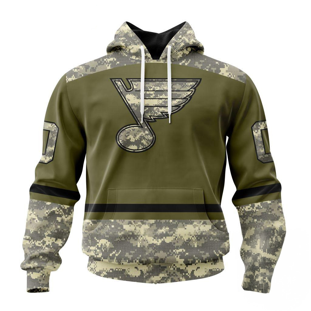 Custom NHL St. Louis Blues Special Veterans Military Appreciation Hoodie Hockey Lovers Gifts