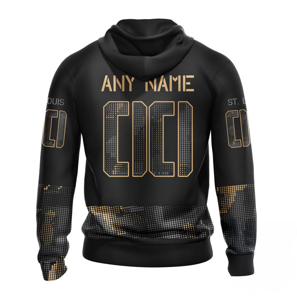 Custom NHL St. Louis Blues Veterans Military Appreciation Hoodie Gifts For Ice Hockey Fans